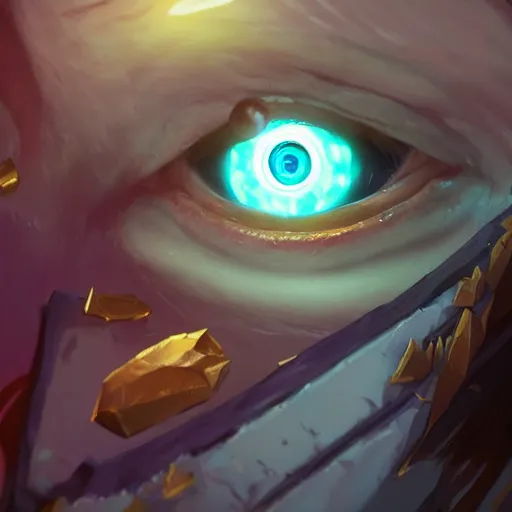 Image similar to glowing eye with fingers floating, an eye in the centered of the hand, eye, violet theme, bright art masterpiece artstation. 8 k, sharp high quality artwork in style of jose daniel cabrera pena and greg rutkowski, concept art by tooth wu, blizzard warcraft artwork, hearthstone card game artwork, magic eye