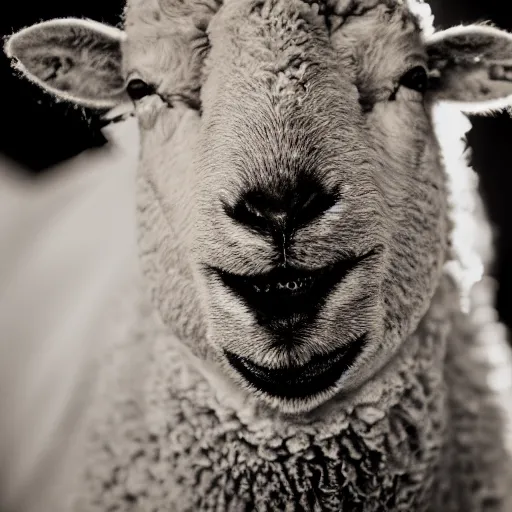 Image similar to award winning photo of a sheep at the barber shop bokeh f1.4 50mm