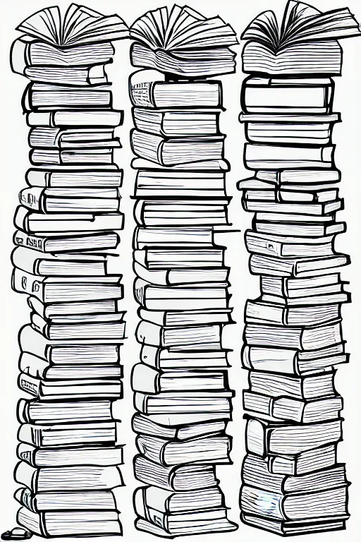 Image similar to books colorful clean cel shaded vector art