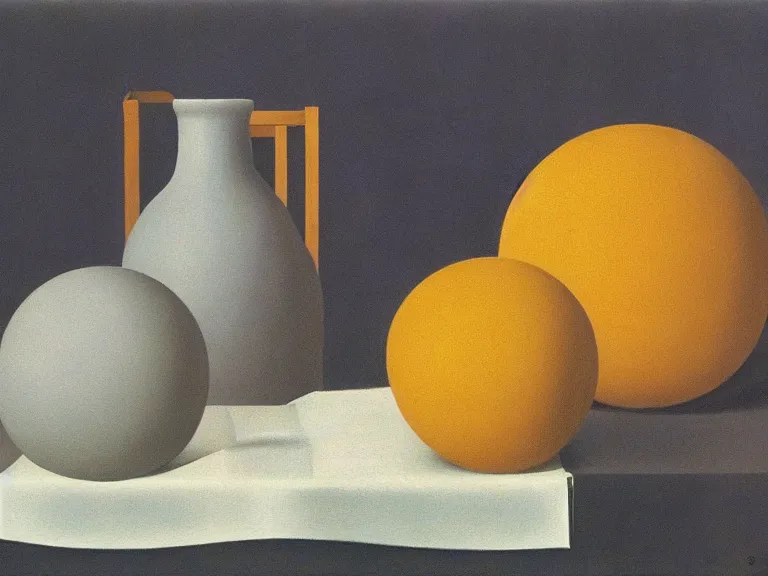 Image similar to common objects, painting by rene magritte, high detail, high resolution