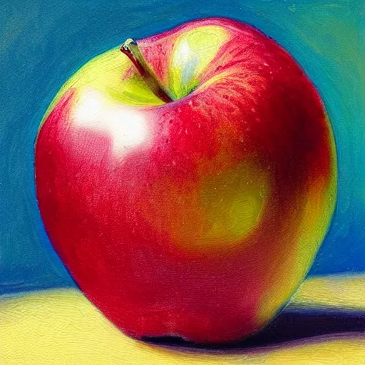 Image similar to an award - winning painting of an apple, highly - detailed, atphosmeric, very beautiful