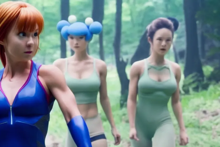 Image similar to samus aran as misty in the new live action pokemon movie