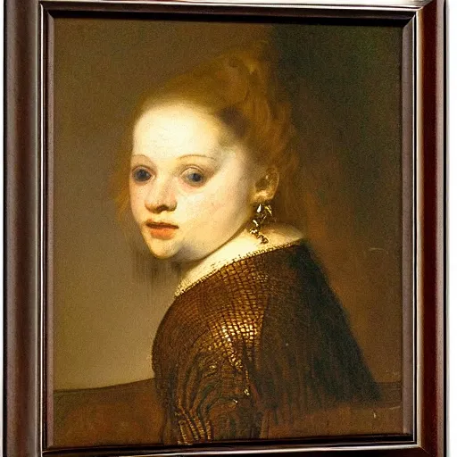 Prompt: cute female lizard. portrait by rembrandt.