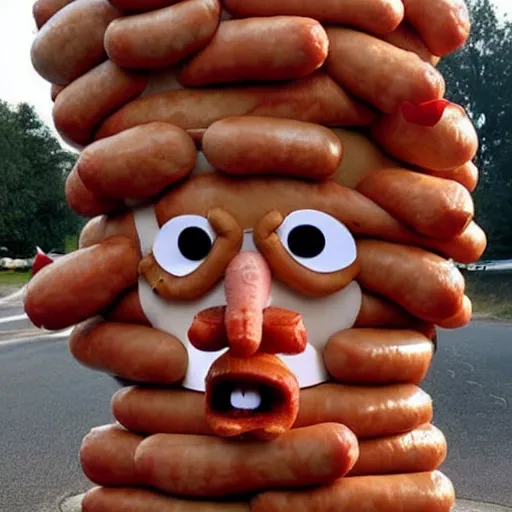 Image similar to donald trump made out of sausages