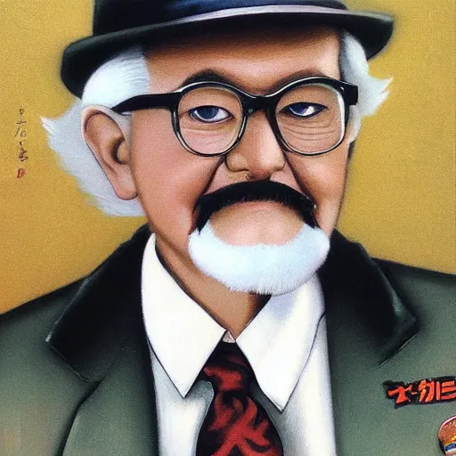 Image similar to colonel sanders portrait by noriyoshi ohrai