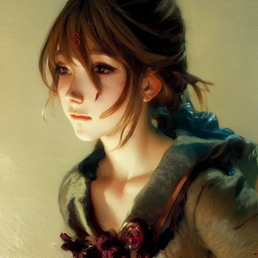 Prompt: detailed portrait of anime girl, painting by gaston bussiere, craig mullins, j. c. leyendecker