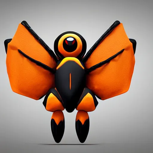 Image similar to A pokemon that looks like The flying beetle,pumpkin body,Trending on art station. Unreal engine.