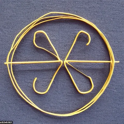 Image similar to geometric shape, a piece of string looping three times and going under itself twice in the shape of a b