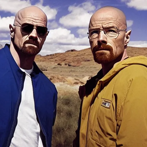 Prompt: Walter white and Jesse Pinkman working with Dwayne the rock johnson
