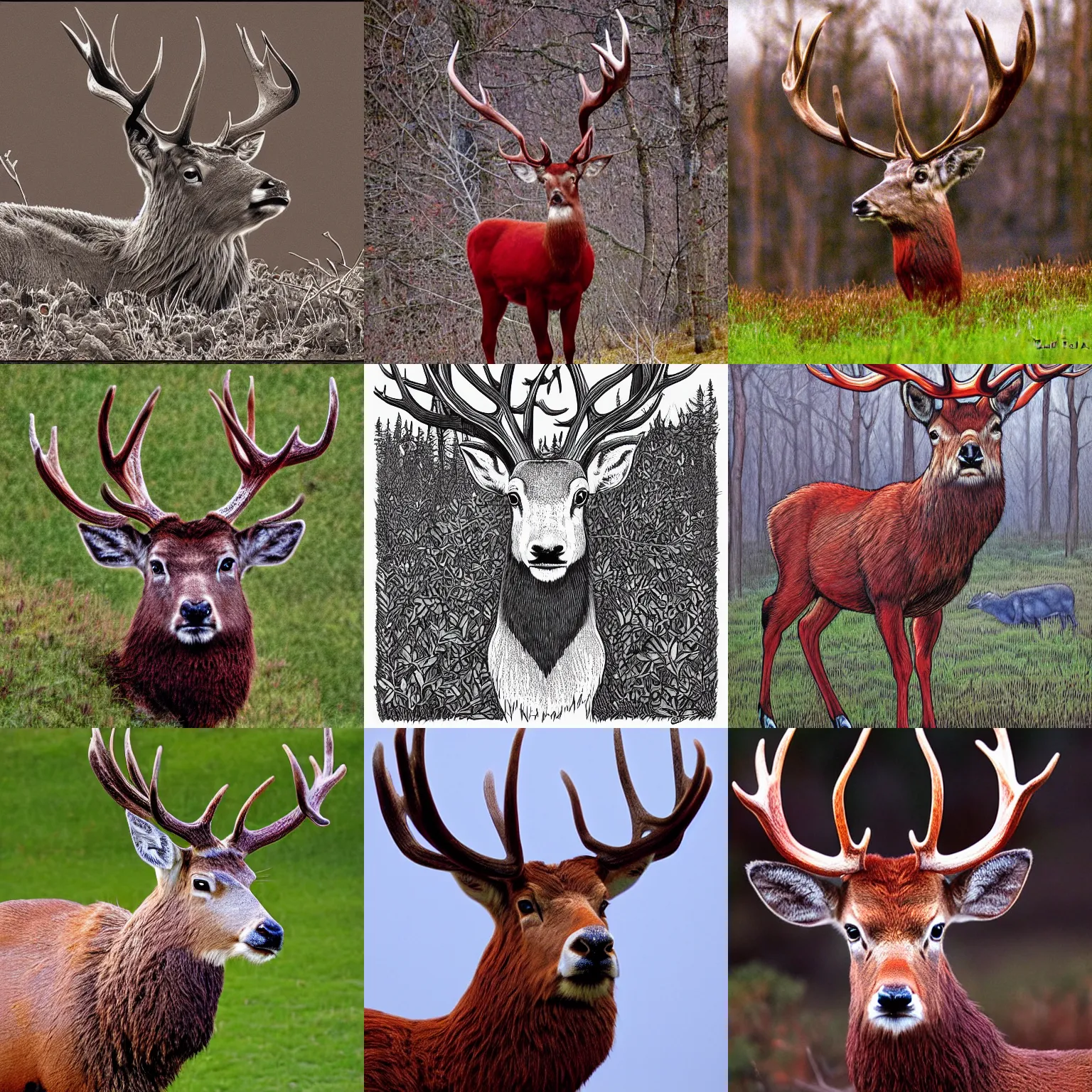 Prompt: red deer by arthur adams