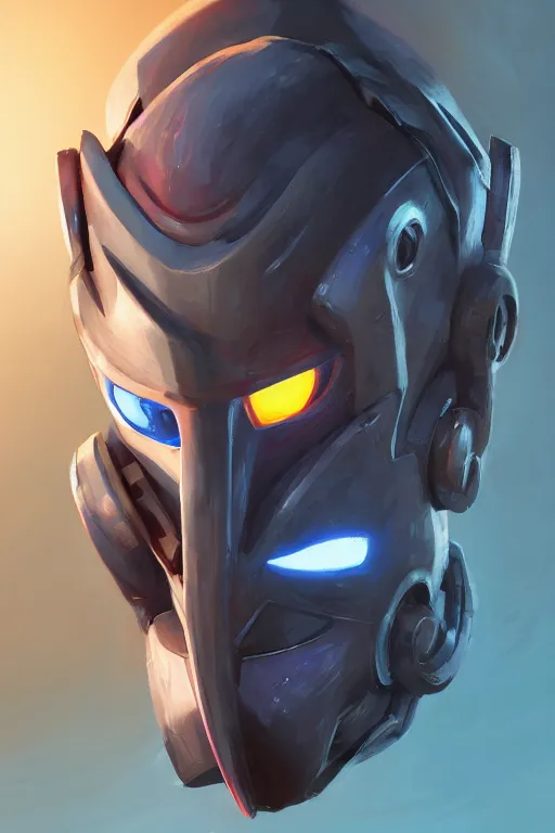 Image similar to epic mask helmet robot ninja portrait stylized as fornite style game design fanart by concept artist gervasio canda, behance hd by jesper ejsing, by rhads, makoto shinkai and lois van baarle, ilya kuvshinov, rossdraws global illumination radiating a glowing aura global illumination ray tracing hdr render in unreal engine 5