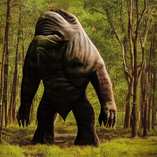 Prompt: a photograph of a huge creature