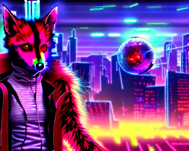 Image similar to high - resolution photograph from a cyberpunk era furry fandom convention ( midwest furfest 2 0 4 7 ), taking place after the genetic revolution and quantum singularity. photorealistic.