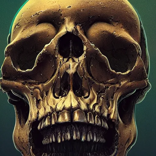 Image similar to portrait_of_a_melting_skull._intricate_abstract._intricate_artwork._by_Tooth_Wu_wlop_beeple_dan_mumford._octane_render_trending_on_artstat