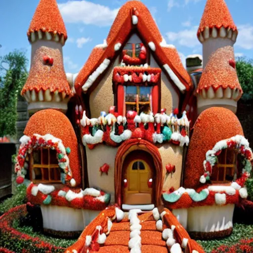 Image similar to gingerbread house castle, by walt disney