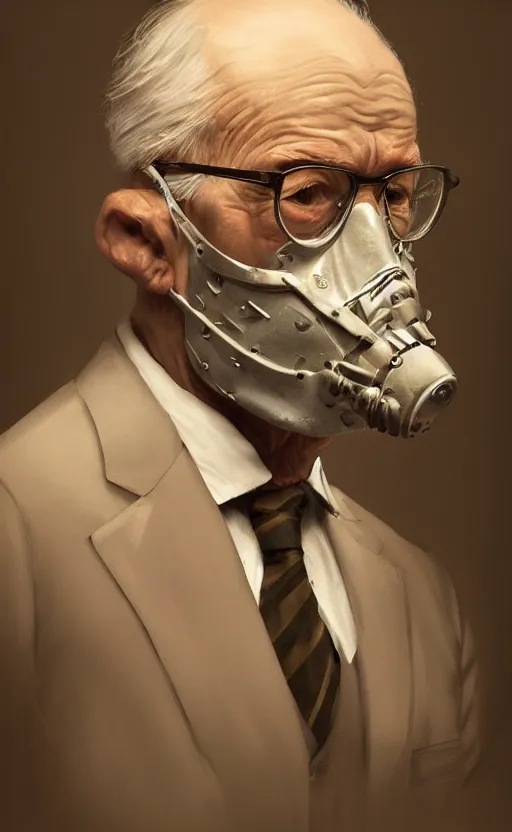 Image similar to old man doing hard work with their mask, do what we can, then leave it to god, non fiction, baroque, confidently, consistency, stability, elegantly, highly detailed, 8 k uhd, justify content center, artstation, concept art, matte, sharp focus, illustration, art by artgerm and paul lung and samuel silva