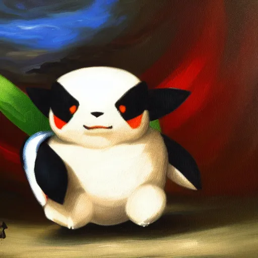 Image similar to an oil painting of the pokemon oshawott, 4k