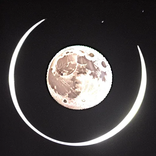 Image similar to coke logo engraved on the full moon