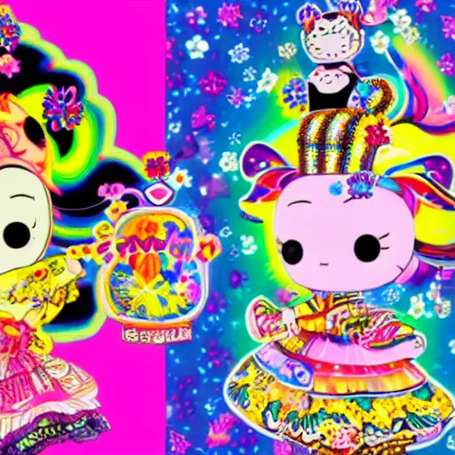 Image similar to Lisa Frank and Yoshitomo Nara