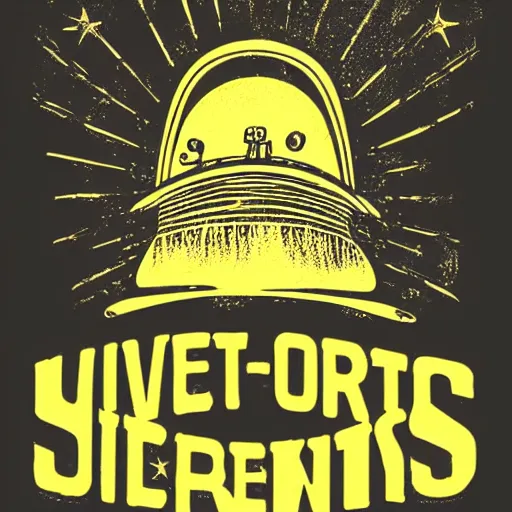 Prompt: a t-shirt design about UFOs