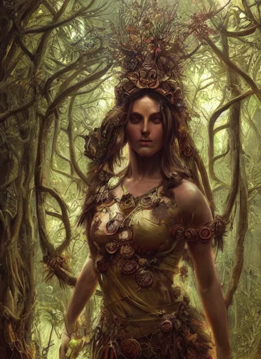 Image similar to digital _ painting _ of _ the goddess of the forest _ by _ filipe _ pagliuso _ and _ justin _ gerard _ symmetric _ fantasy _ highly _ detailed _ realistic _ intricate _ port