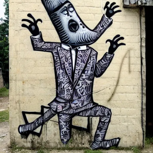 Image similar to transylvanian folk art, in the style of graffiti, made by phlegm