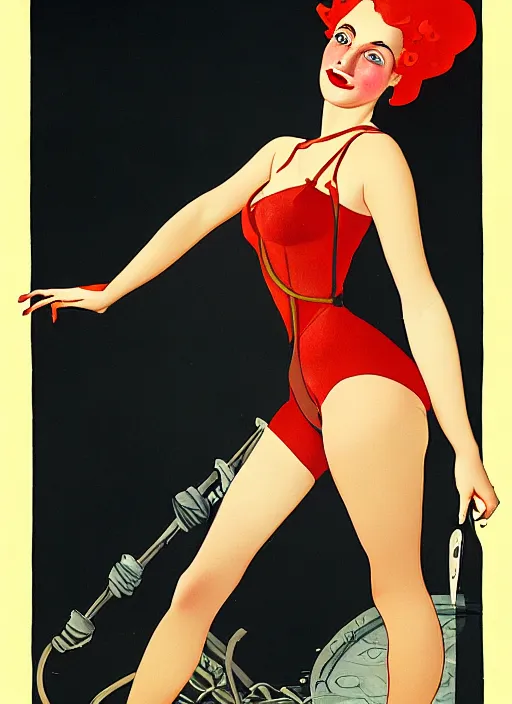 Prompt: a portrait of a pretty sewer punk young lady by alberto vargas