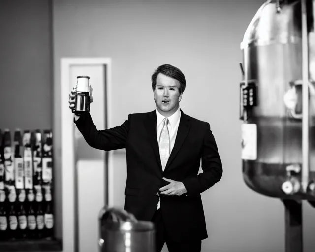 Image similar to photo of brett kavanaugh staring longingly at a can of beer, 3 5 mm f / 2. 8