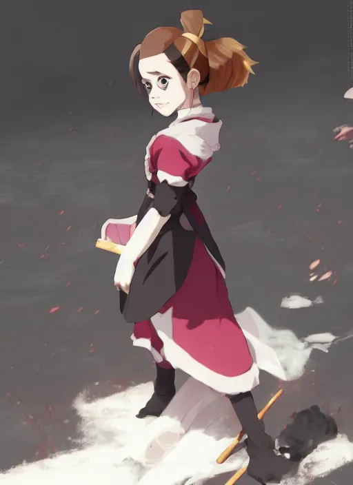 Image similar to emma watson as nezuko Kamado from demon slayer anime ねずこちゃん screenshot from demon slayer nezuko from demon slayer anime by artgem by greg rutkowski trending on artstation