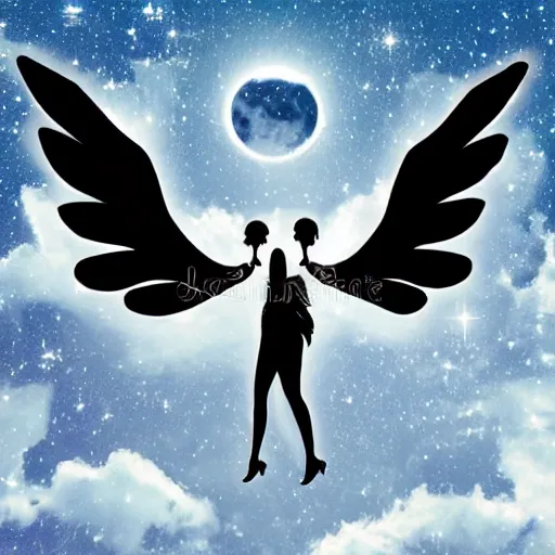 Image similar to her moonlit wings reflect the stars that guide me towards salvation, stock photo