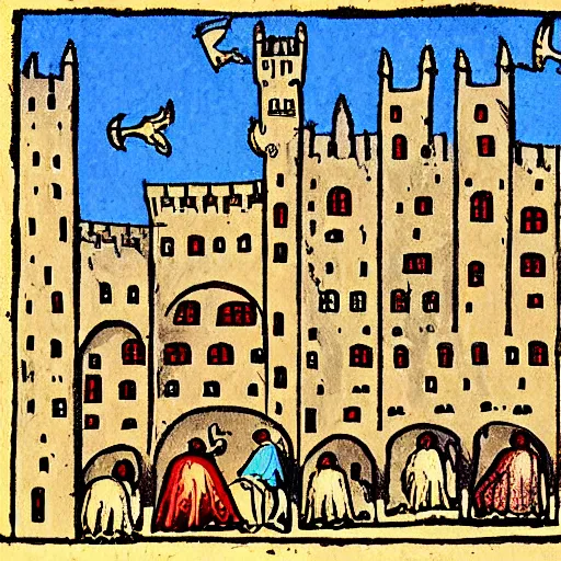 Image similar to a medieval city, medieval illustration