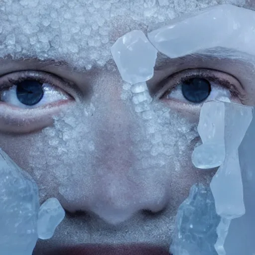 Image similar to see through clear sheet of ice sheet of ice in front of face face face behind ice face behind ice