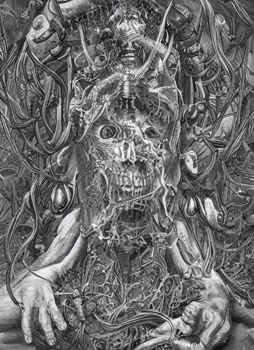 Image similar to illustration of the necromancer, hyper detailed, fantasy surrealism, crisp
