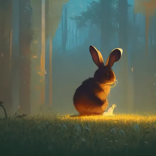 Image similar to cute rabbit by victo ngai and andreas rocha and greg rutkowski trending on artstation unreal engine 8 k hd wallpaperjpeg artifact blur