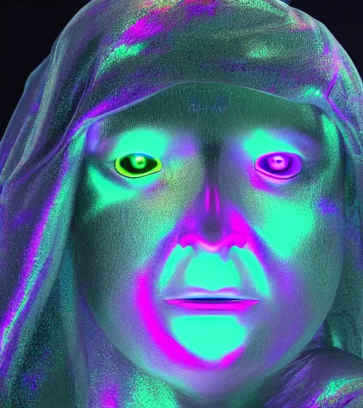 Image similar to close up portrait of a female iridescent ghost, cinema 3d 8K render