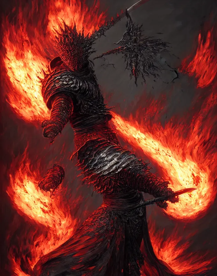 illustration of the soul of cinder from Dark Souls 3 | Stable Diffusion ...