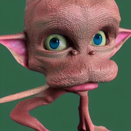 Prompt: poorly rendered 3 d adorable goblin