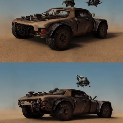 Image similar to mad max vehicles made out of ork technology from warhammer 40k, au naturel, hyper detailed, digital art, trending in artstation, cinematic lighting, studio quality, smooth render, unreal engine 5 rendered, octane rendered, art style by klimt and nixeu and ian sprigger and wlop and krenz cushart