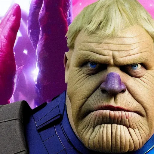 Prompt: boris johnson as thanos, reality, 8 k,