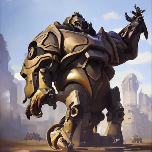 Image similar to greg manchess portrait painting of a huge armored cthulhu as overwatch character, medium shot, asymmetrical, profile picture, organic painting, sunny day, matte painting, bold shapes, hard edges, street art, trending on artstation, by huang guangjian and gil elvgren and sachin teng