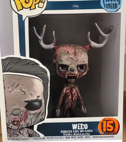 Image similar to limited edition horror themed wendigo with antlers funko pop still sealed in box, ebay listing