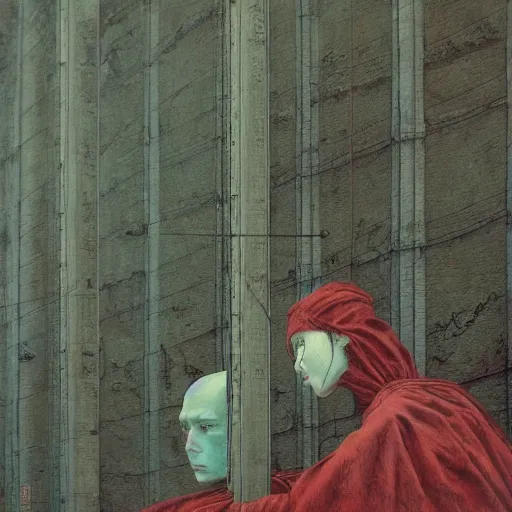 Prompt: realistic detailed image of an old cinema. Beksinski painting, part by Adrian Ghenie and Gerhard Richter. art by Takato Yamamoto. masterpiece