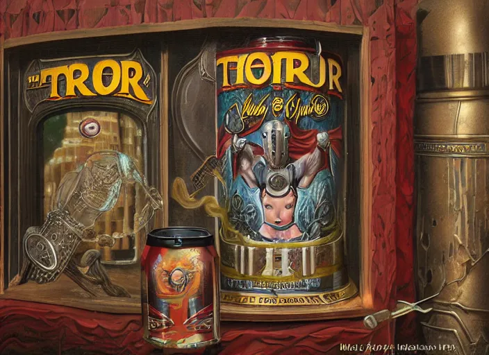 Image similar to thor beer, lowbrow, matte painting, 3 - d highly detailed, in the style of mark ryden,