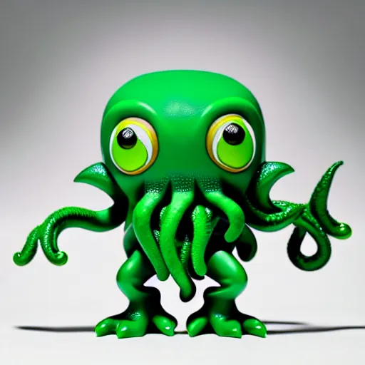 Image similar to ultra cute design for a Cthulhu art vinyl toy, Pixar, studio lighting, product shot 8k hd