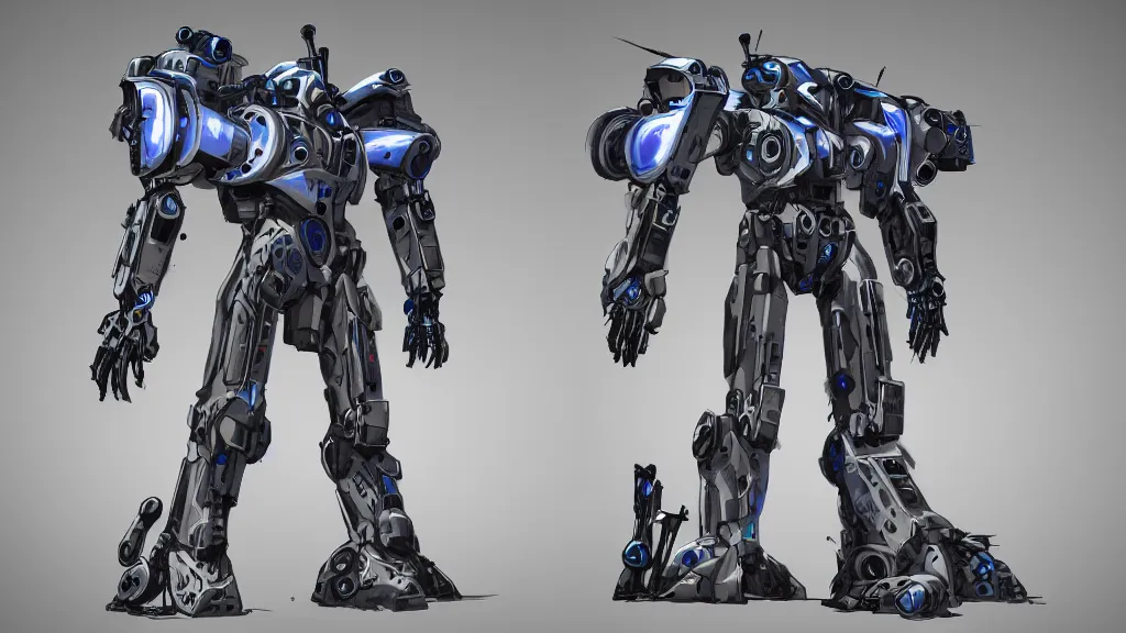 Image similar to front view mech body armor, mech scifi art design mecha concept future tech cannon conceptart, symmetry, highly detailed