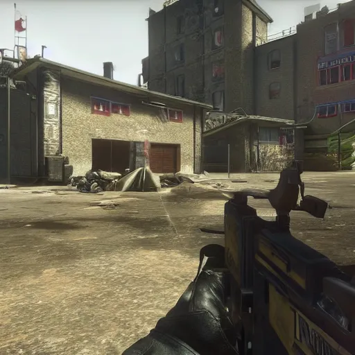 Prompt: My little pony in call of duty 4, inside german building