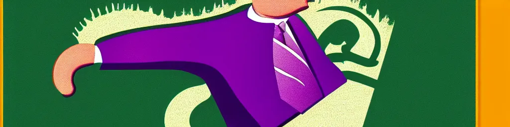 Image similar to fat man we respect you a lot fat man, snake oil CMO purple green color scheme, corporate banner, high profit margin