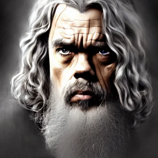 Image similar to peter dinklage as gandalf, digital painting, extremely detailed, 4 k, intricate, brush strokes, mark arian, artgerm, bastien lecouffe - deharme