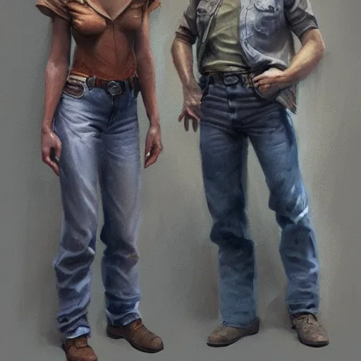 Prompt: a pair of jeans. by Craig mullins, Steve Purcell, Ralph McQuarrie. Trending on artstation. Centered image