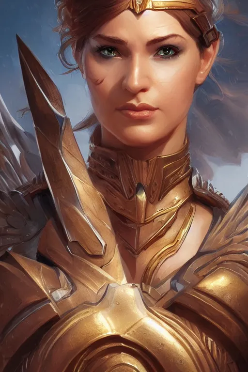 Image similar to amazon valkyrie athena, d & d, fantasy, portrait, highly detailed, headshot, digital painting, trending on artstation, concept art, sharp focus, illustration, art by artgerm and greg rutkowski and magali villeneuve